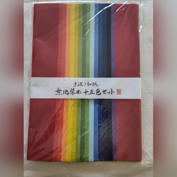 Awagami Other - Japanese Tesuki Washi 15 Color Handmade Art Paper Set AWAGAMI Japan Traditional